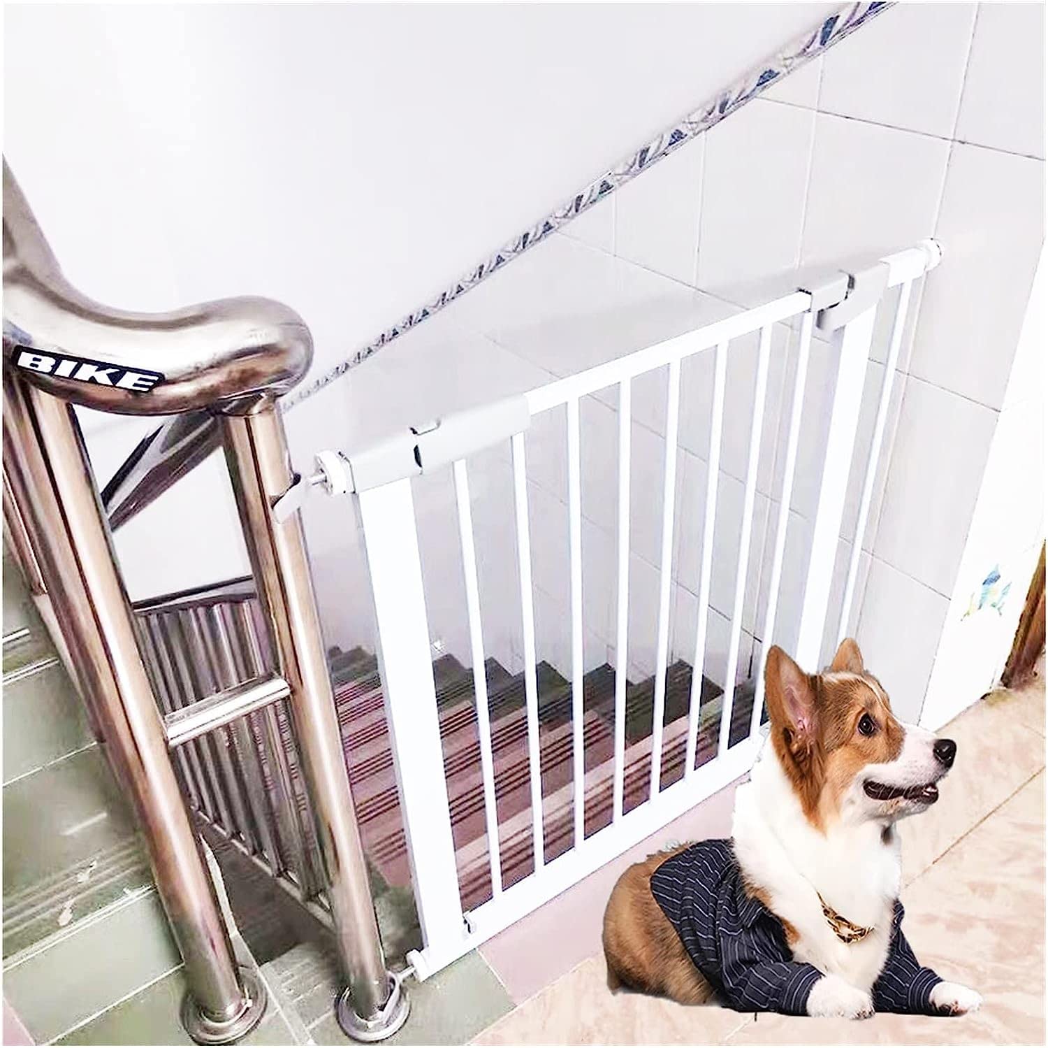 ペットゲート Amazon.co.jp: 26インチ-71.65インチ ペットゲート、90°自動閉鎖犬階段
